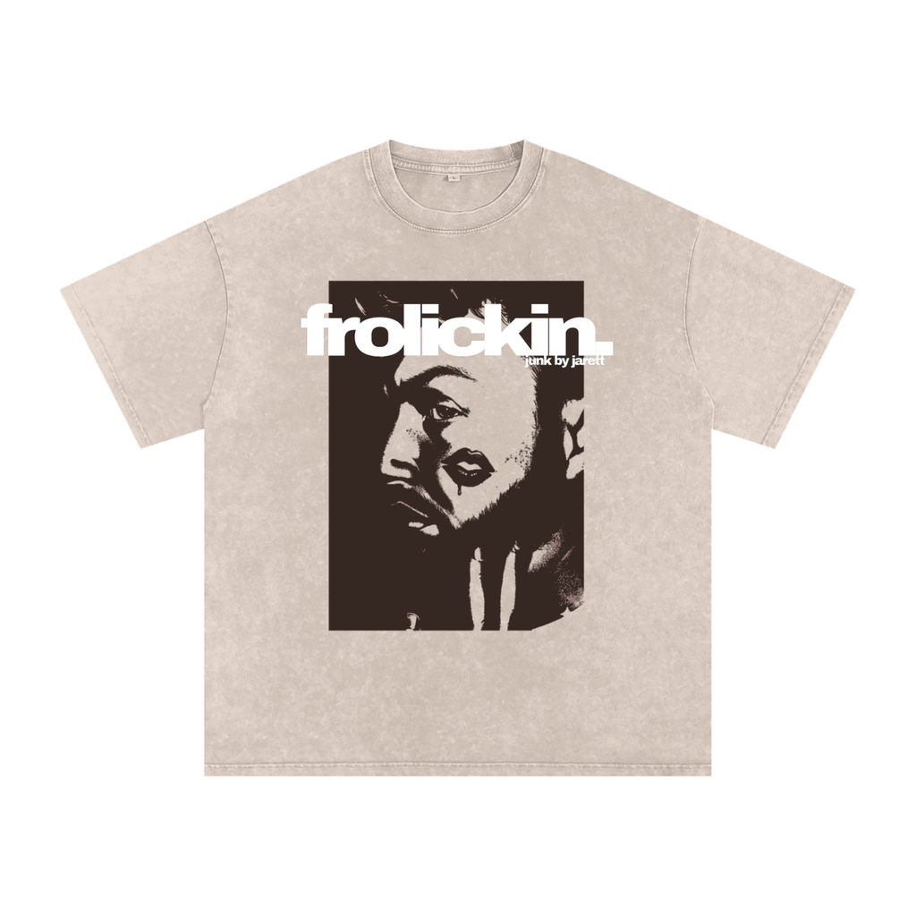 “loverboy” Snow Washed Oversized Cotton T-Shirt
