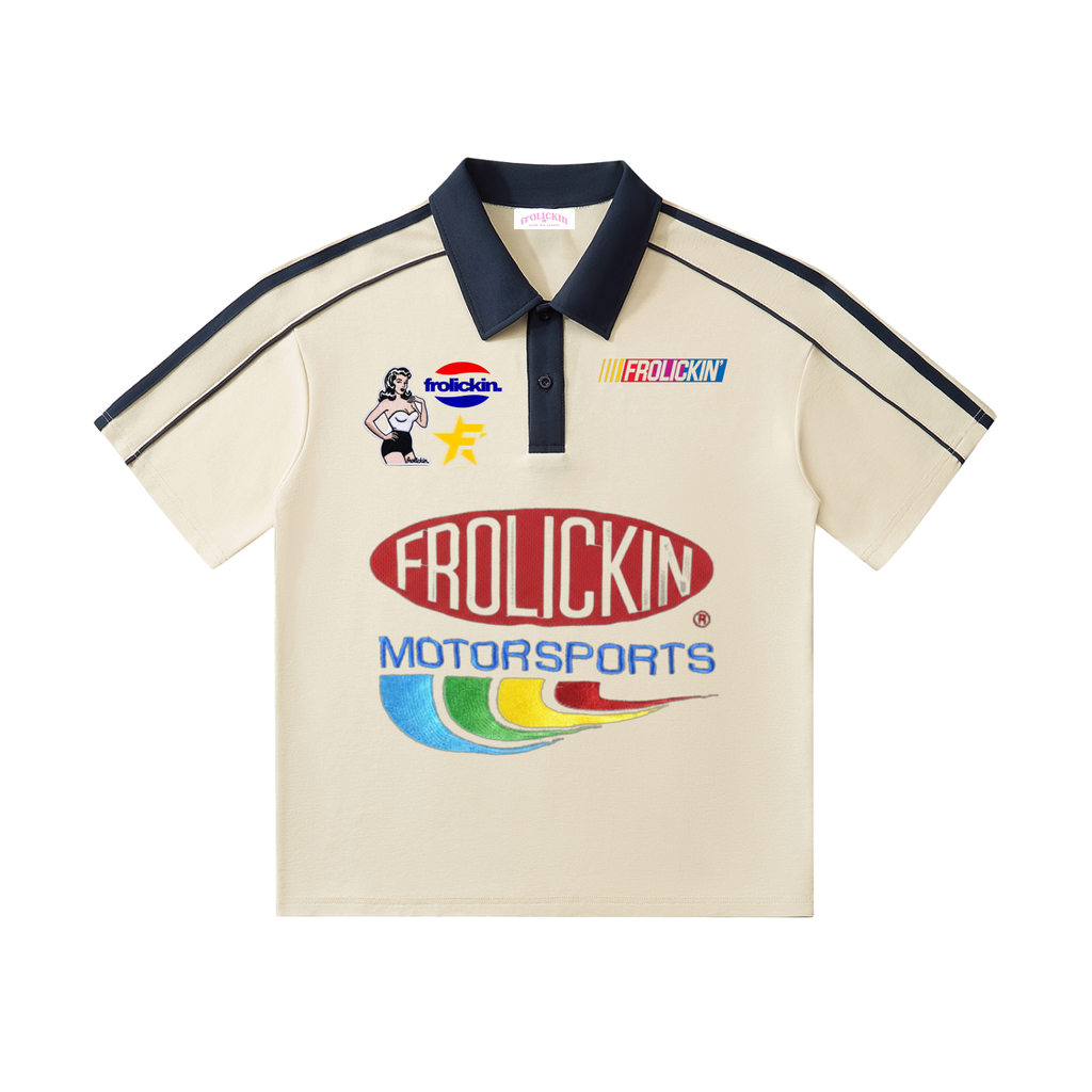 SPEED RACER Contrast Collar Short-Sleeve Polo Shirt