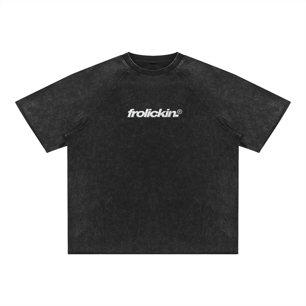 Classic Logo’d Mineral Wash Raw Edge T-Shirt