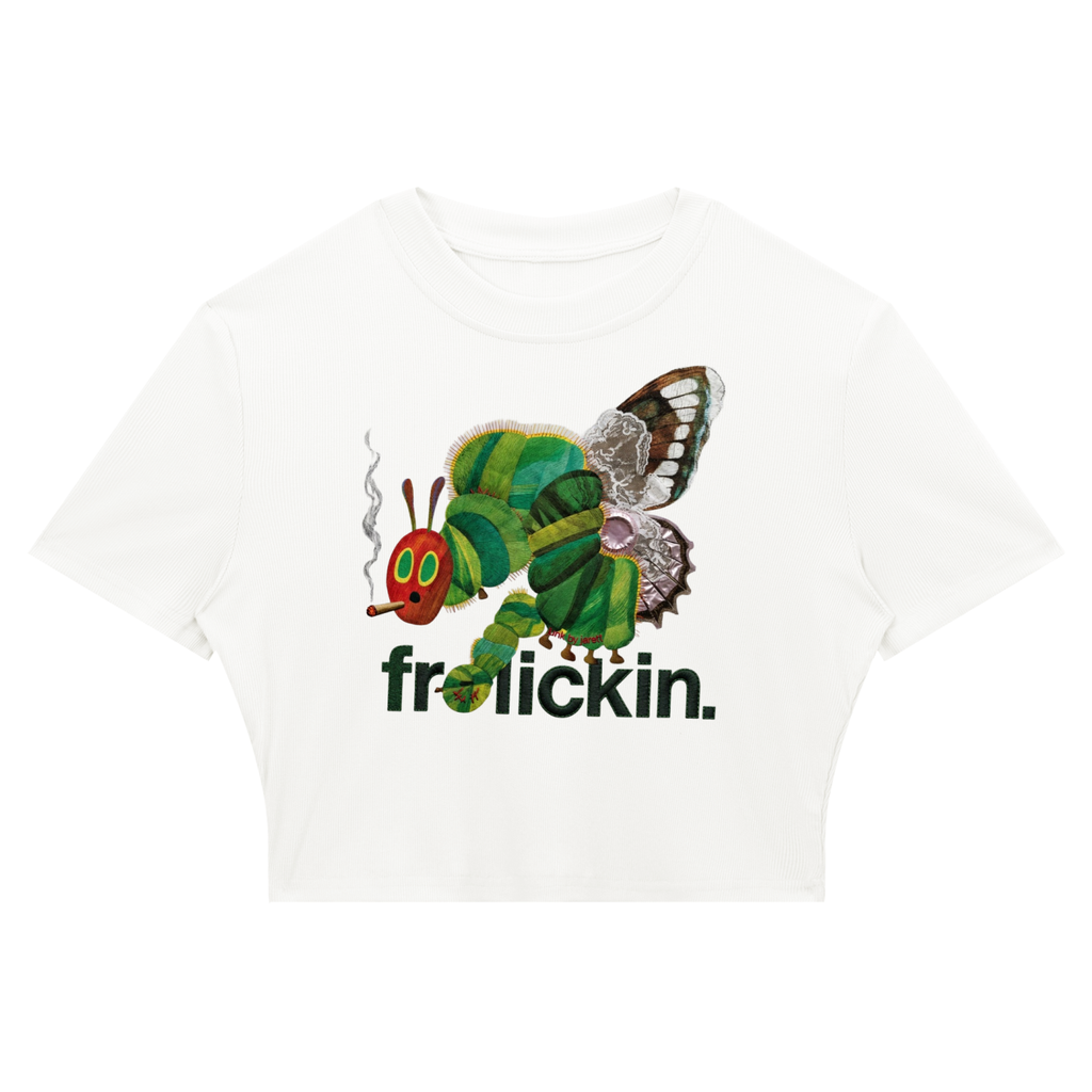 "HUNGRY ASF" version 2 slim fit crop top