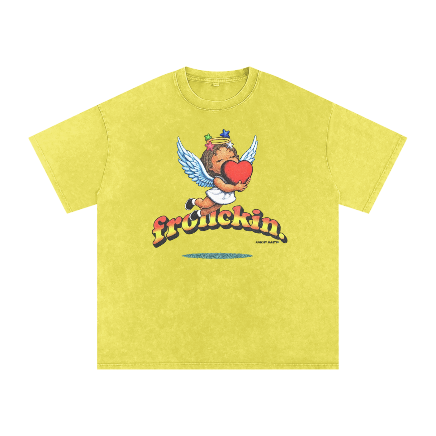 “LOVE & LIGHT”!Snow Washed Oversized Cotton T-Shirt