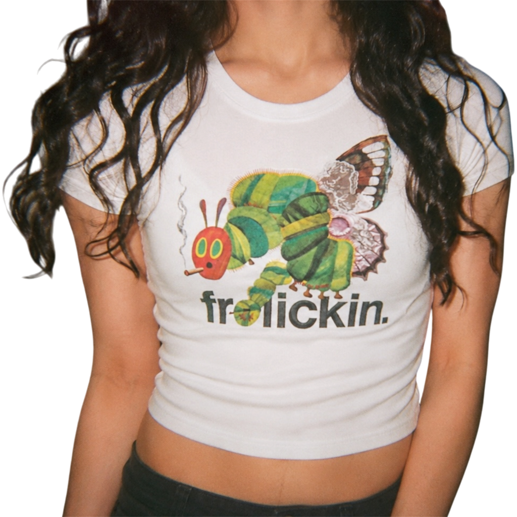 "HUNGRY ASF" version 2 slim fit crop top