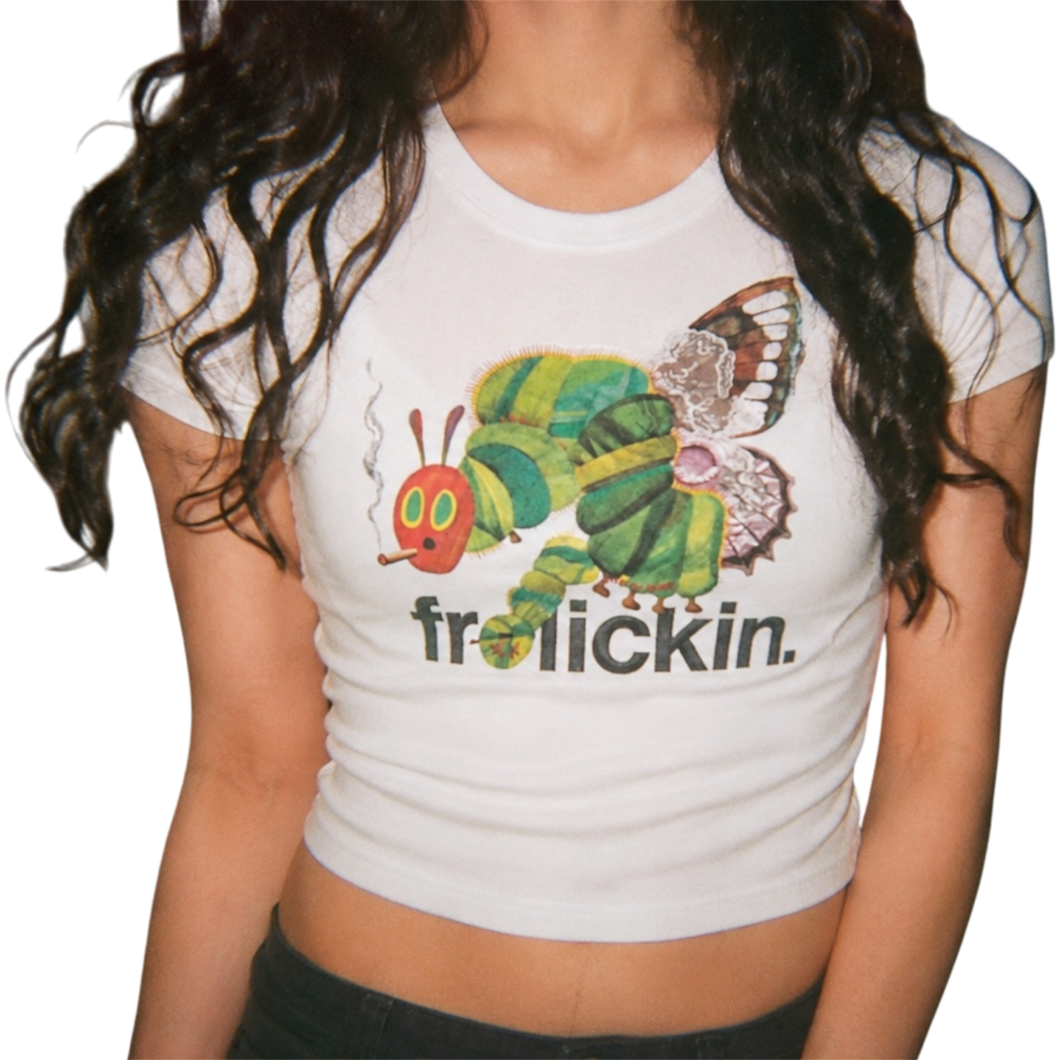 "HUNGRY ASF" version 2 slim fit crop top