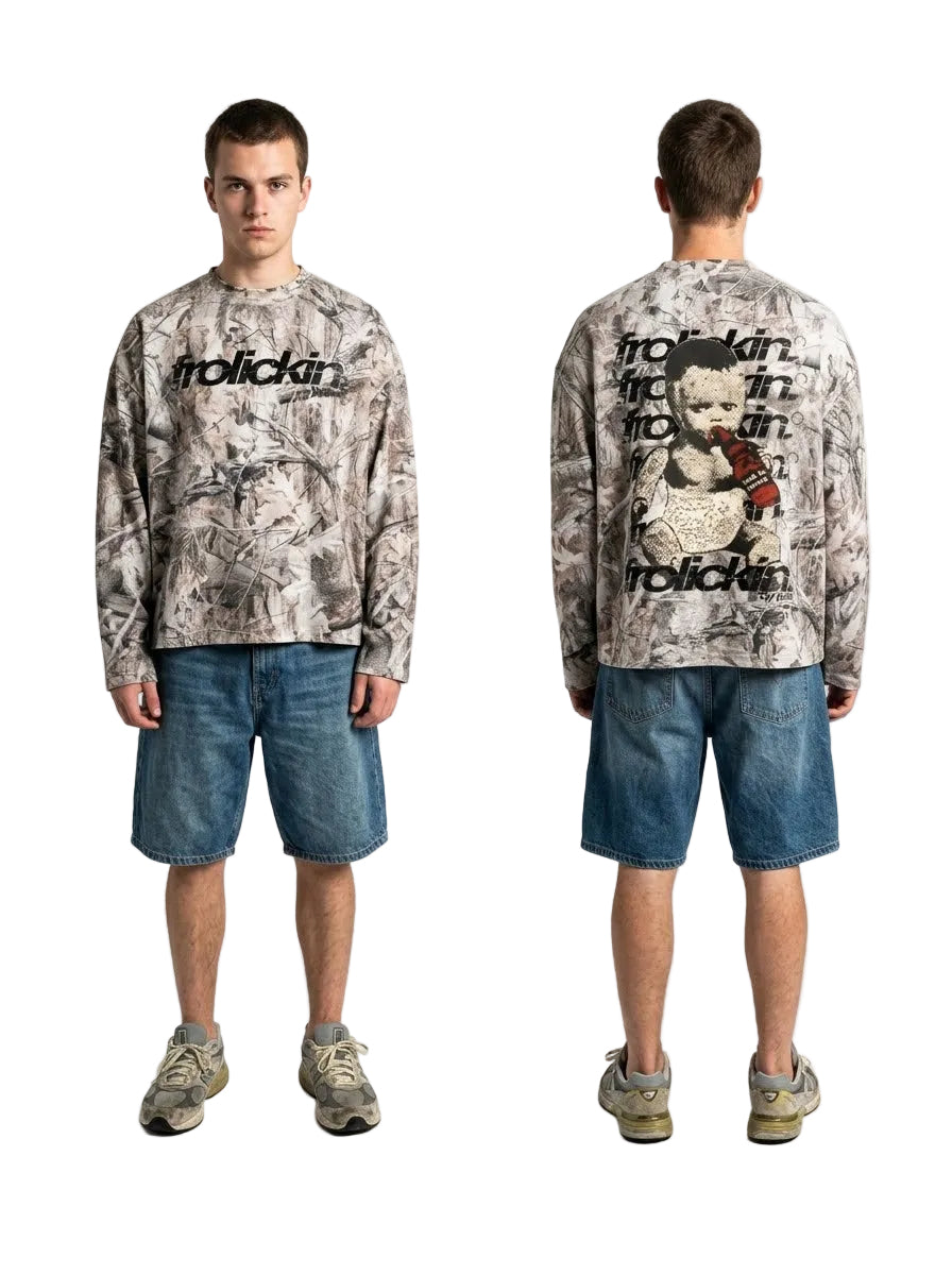 BABE tree camo waffle long sleever