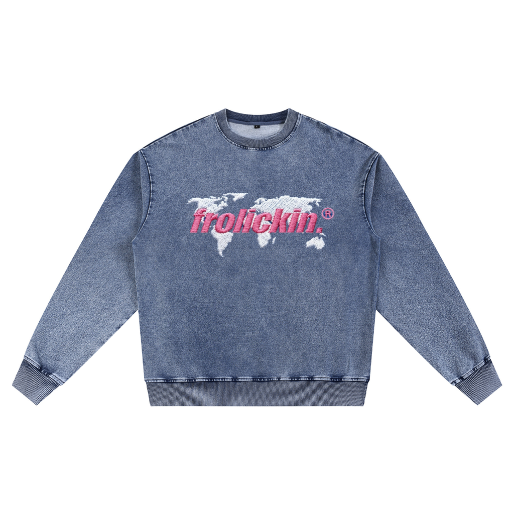 FLAT EARTHER snow washed sweatshirt
