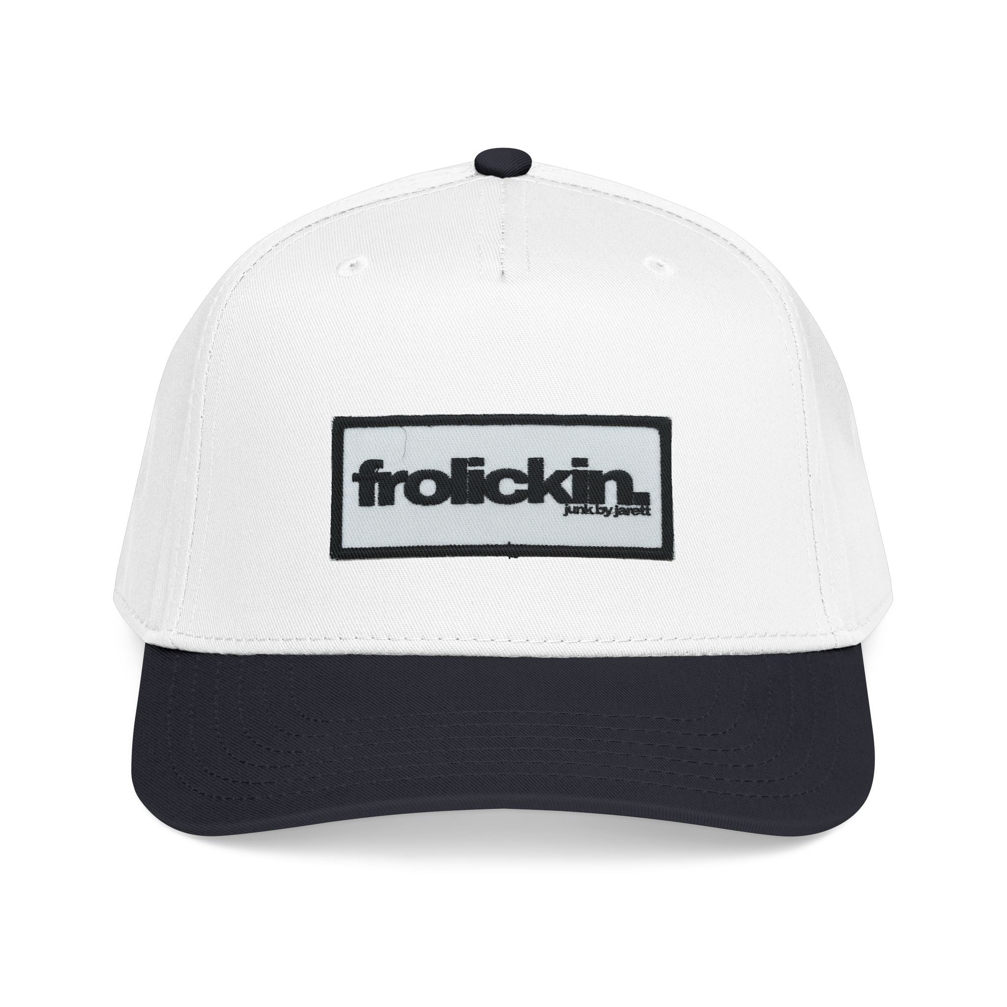 frolickin. DTF printed “embroidery” cap