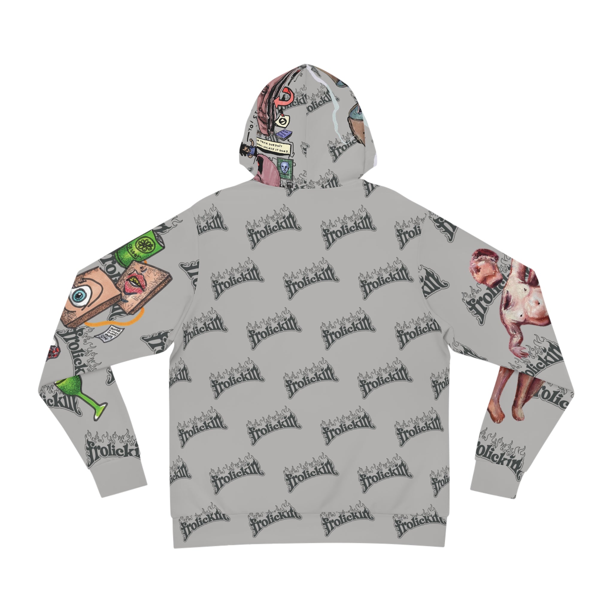 frolickin. cut & sew all over print heavy hoodie
