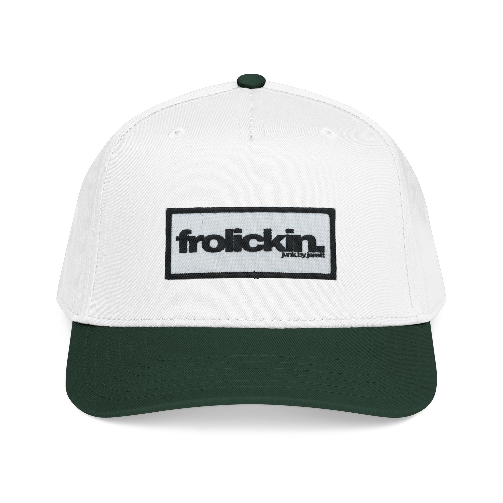 frolickin. DTF printed “embroidery” cap