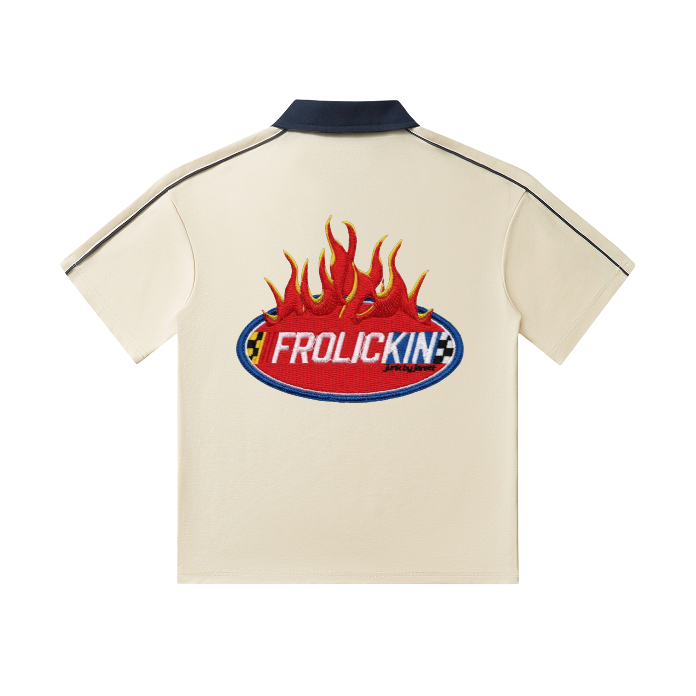 SPEED RACER Contrast Collar Short-Sleeve Polo Shirt