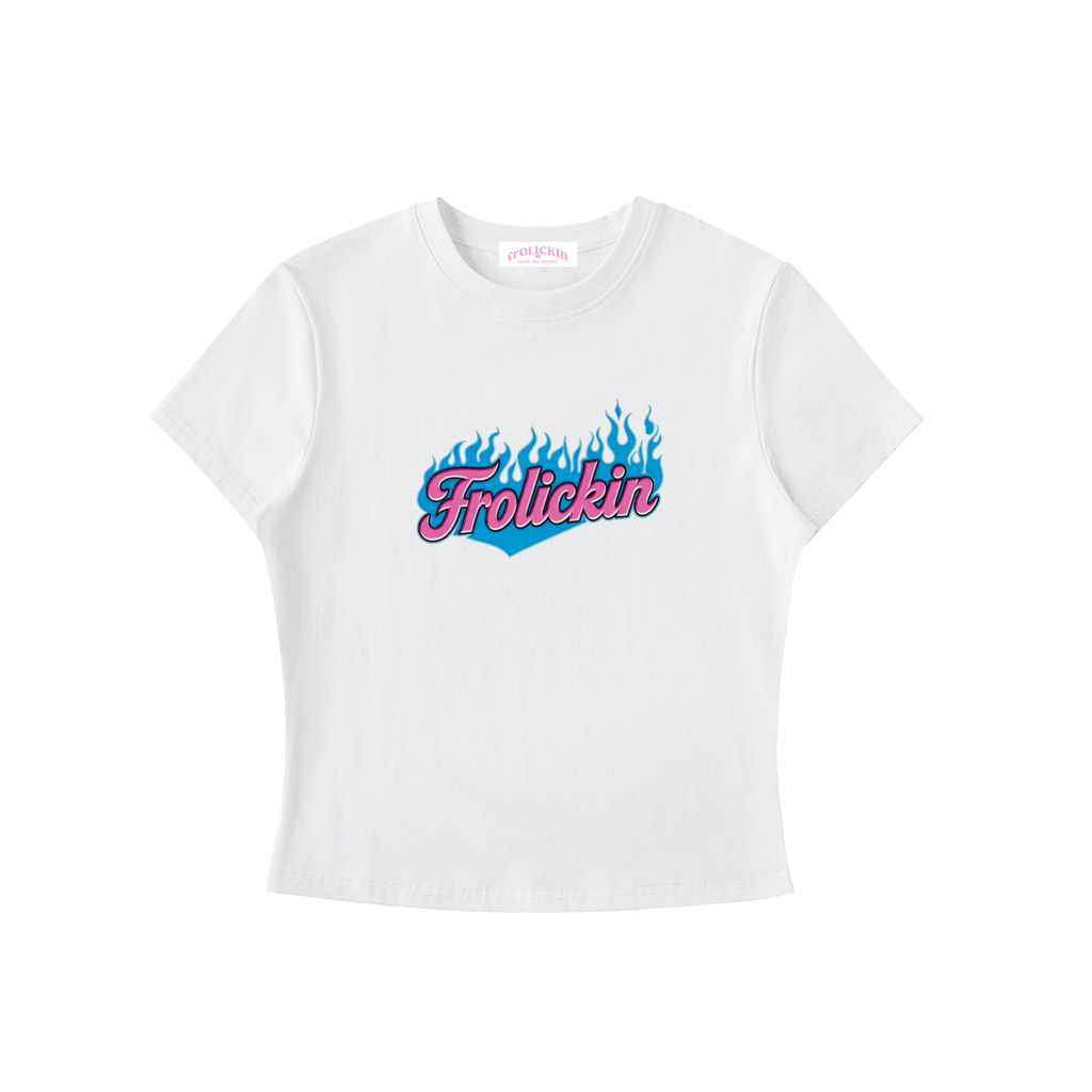 fuego logo’d women’s shape shower crewneck tee