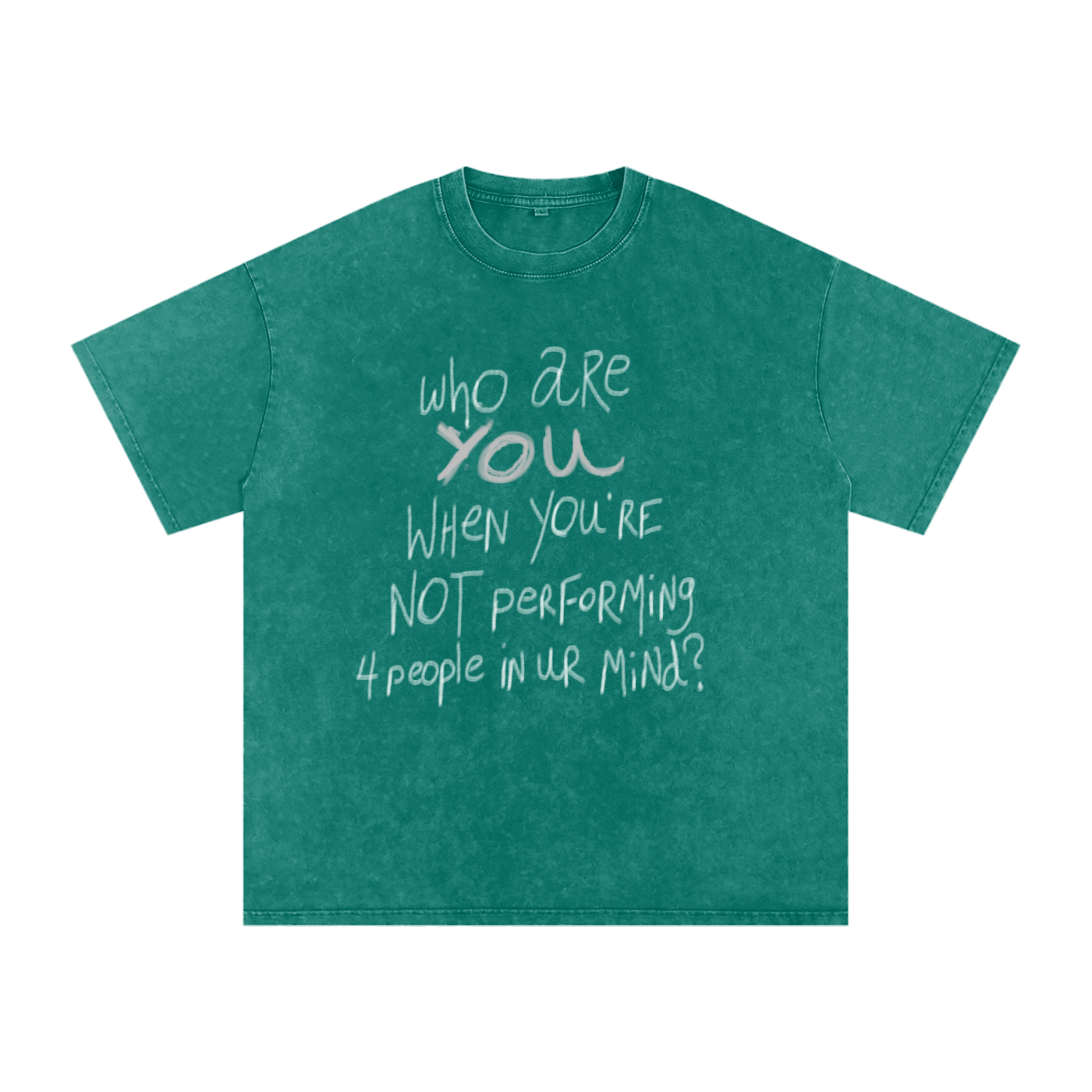 WHO R U?! Snow Washed Oversized Cotton T-Shirt