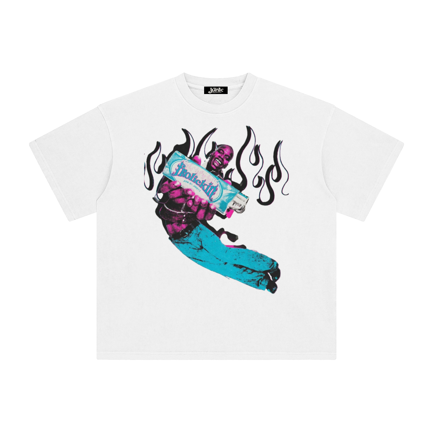 Lighter Lisa enzyme wash white tee
