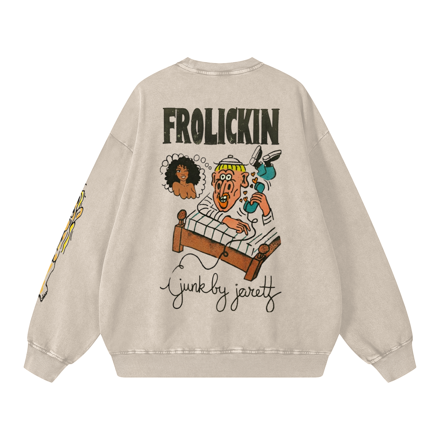 “i ran 2 cambodia” Snow Washed Oversized Sweatshirt
