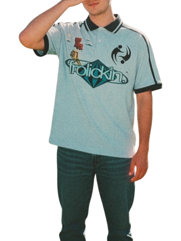 frolickin fisherman’s polo jersey