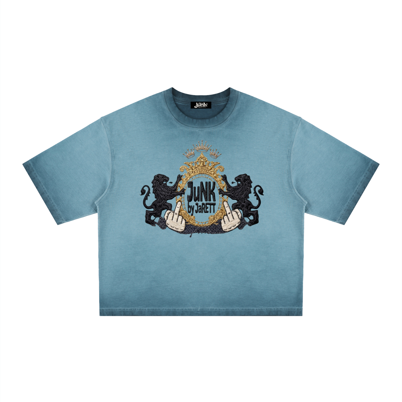 JBJ emblemed drop shoulder boxy tee