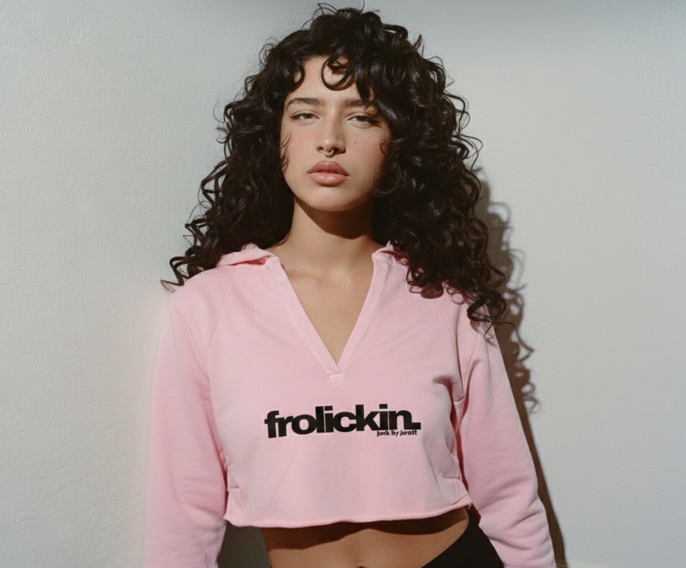 Vintage Washed Raw Edge Cropped Hoodie