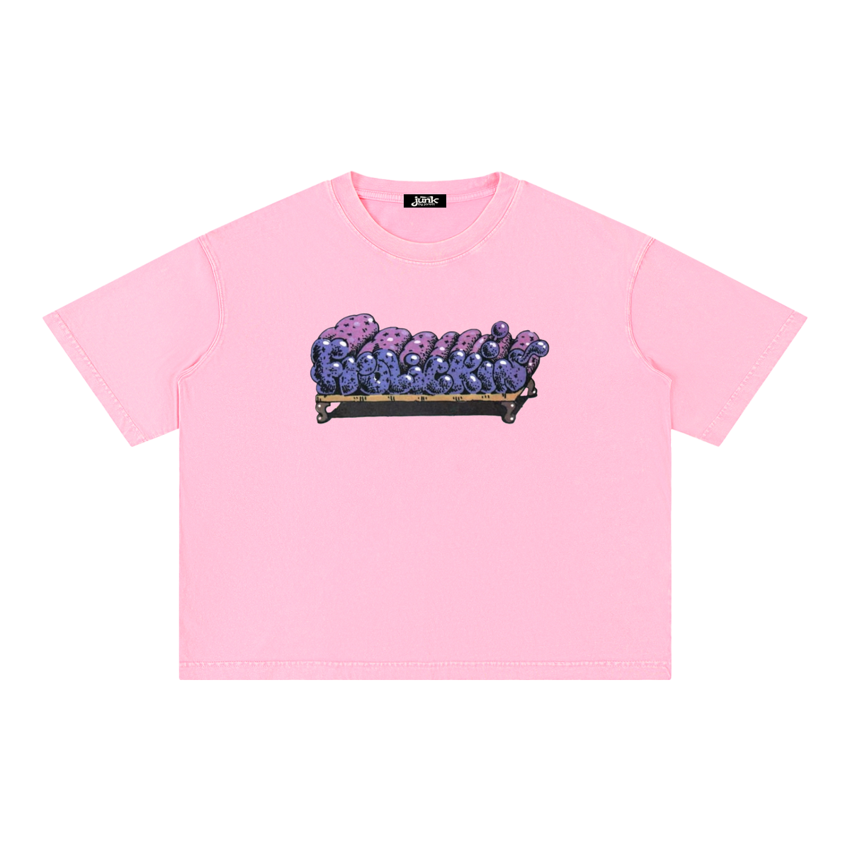 COUCH POTATO Mineral Wash Boxy Cotton T-Shirt