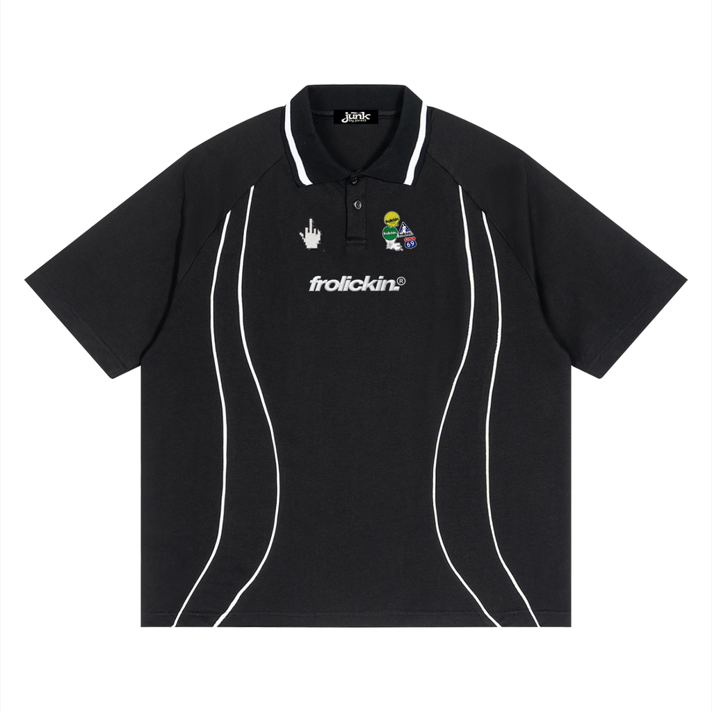 raglan piping polo