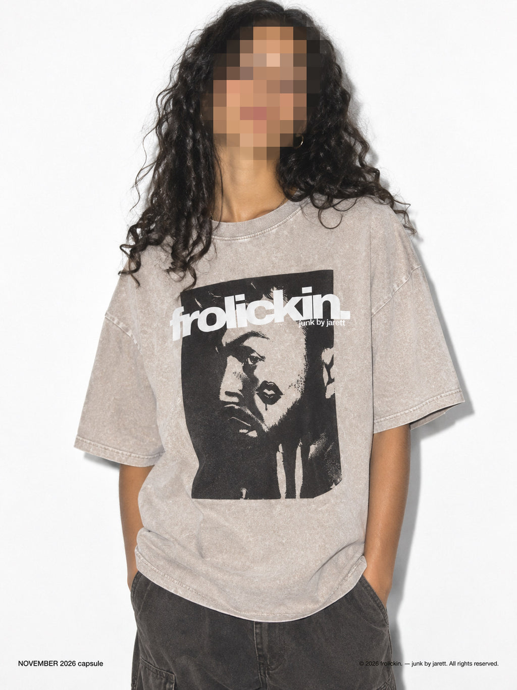 “loverboy” Snow Washed Oversized Cotton T-Shirt