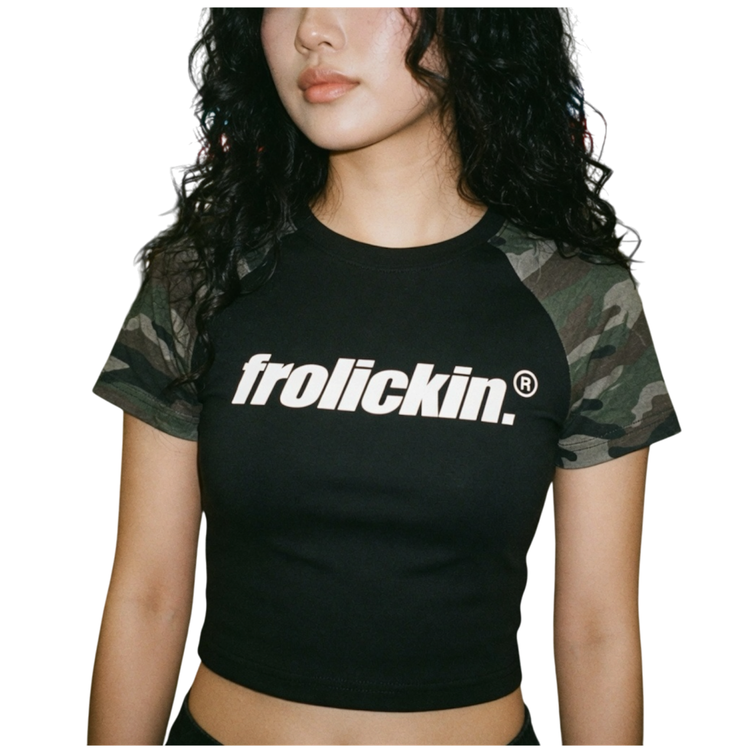 Women’s Camo Raglan Crop T-Shirt