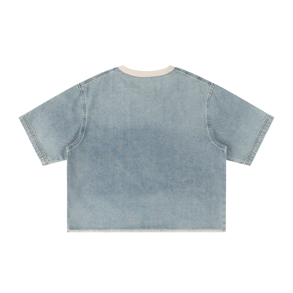 raw hem authentic denim tee