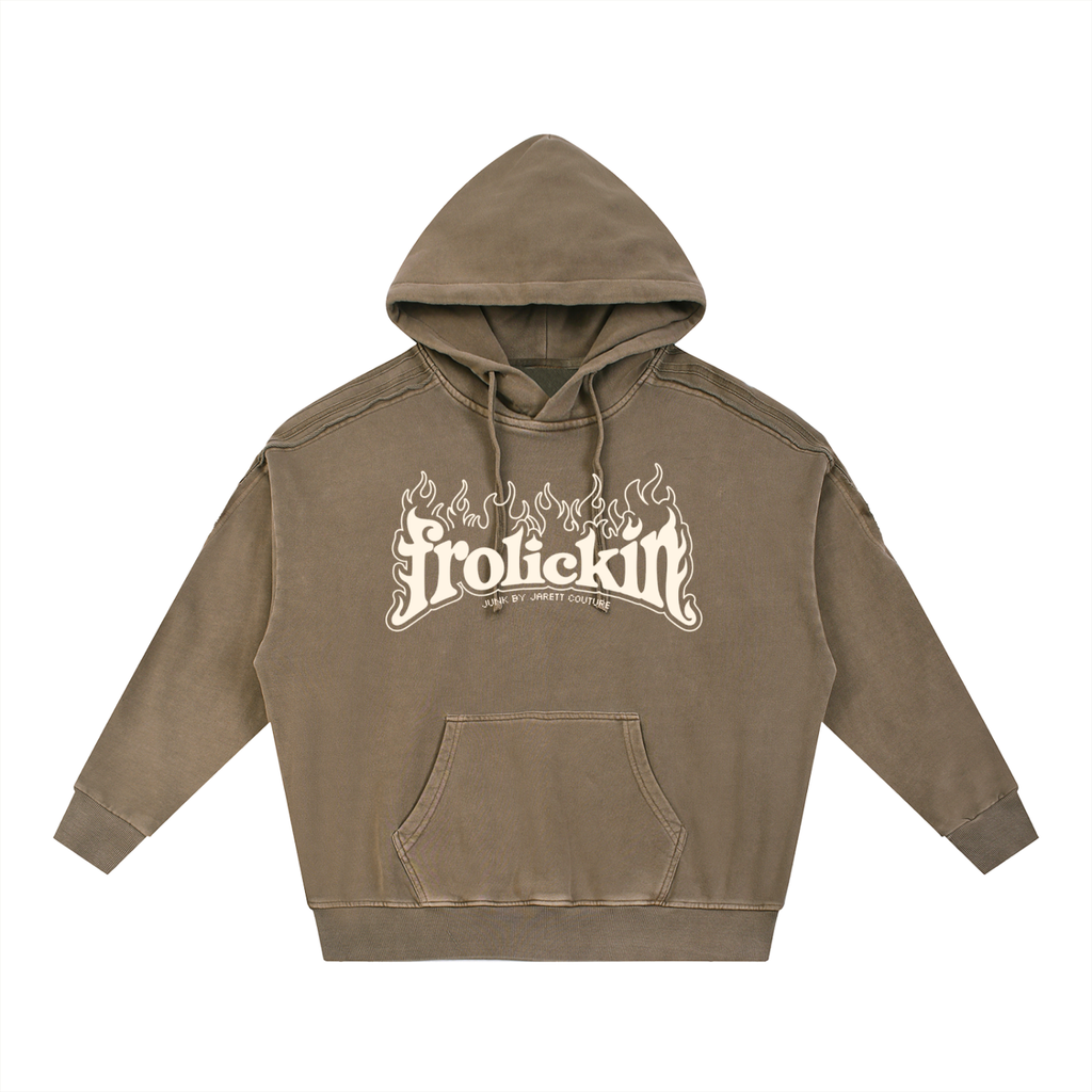 KNOCKT THRASH vol. ii Snow Washed Tape Raw Edge Hoodie