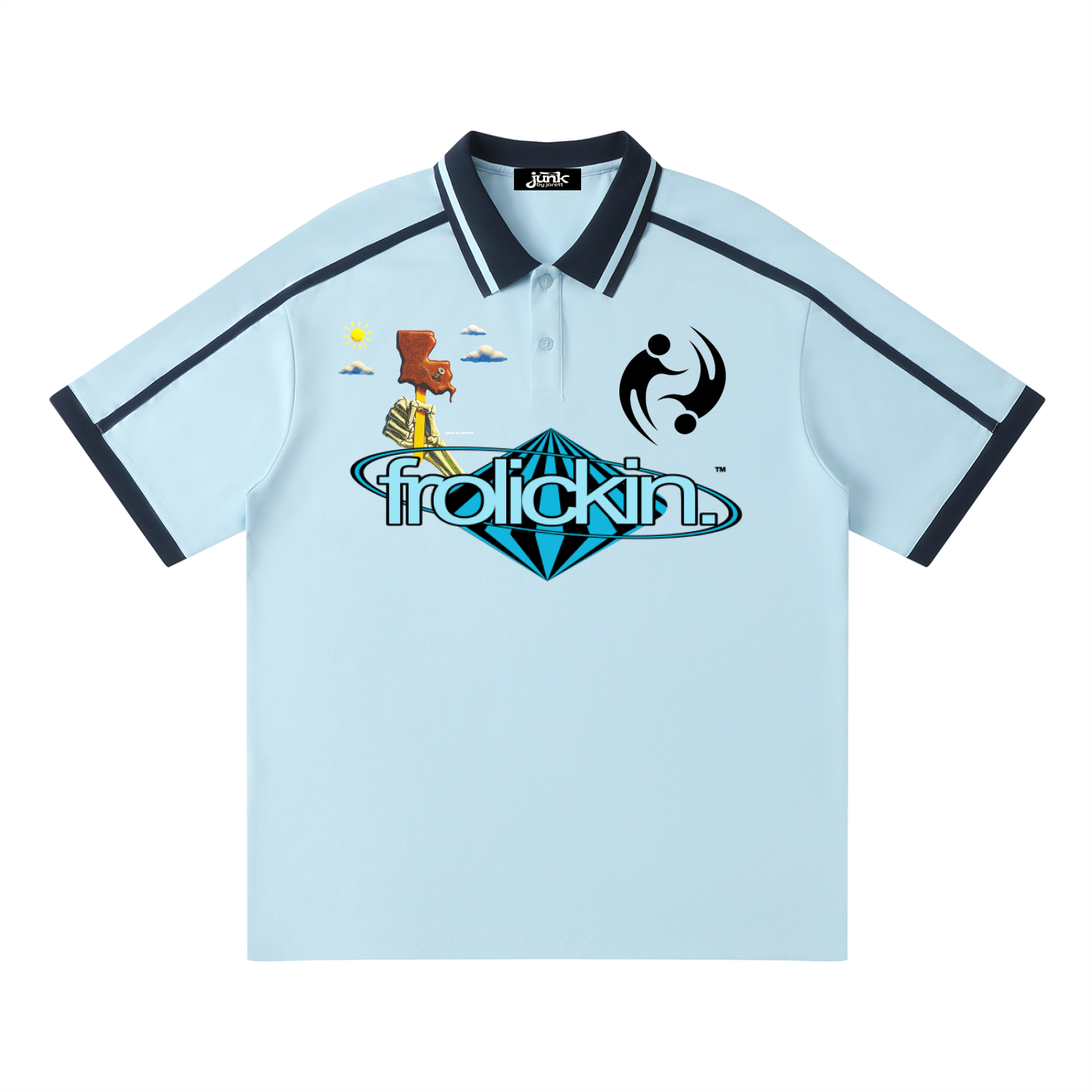 Unisex Contrast Piping Polo Shirt