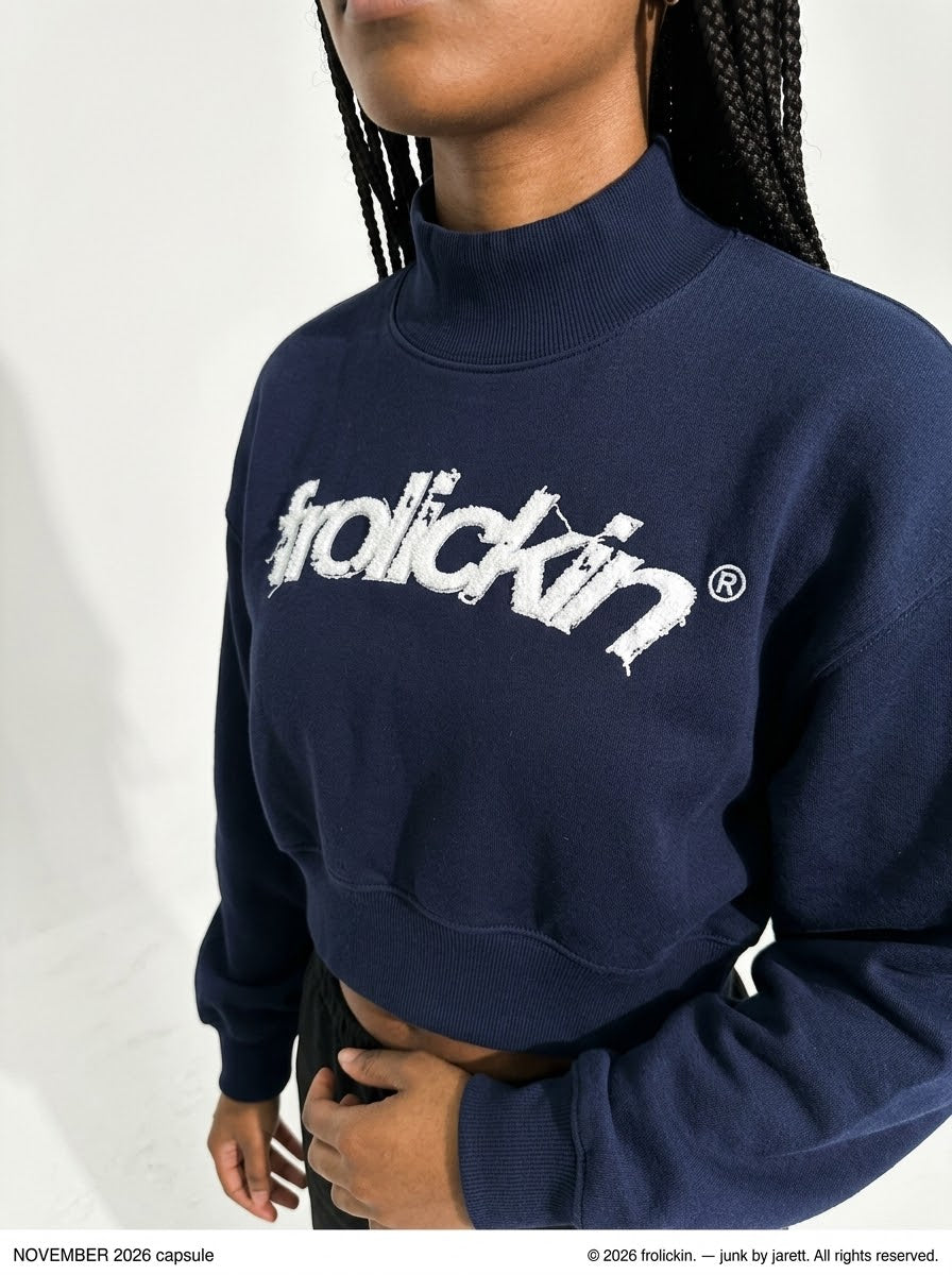 Women's Crop Mock Neck Sweatshirt