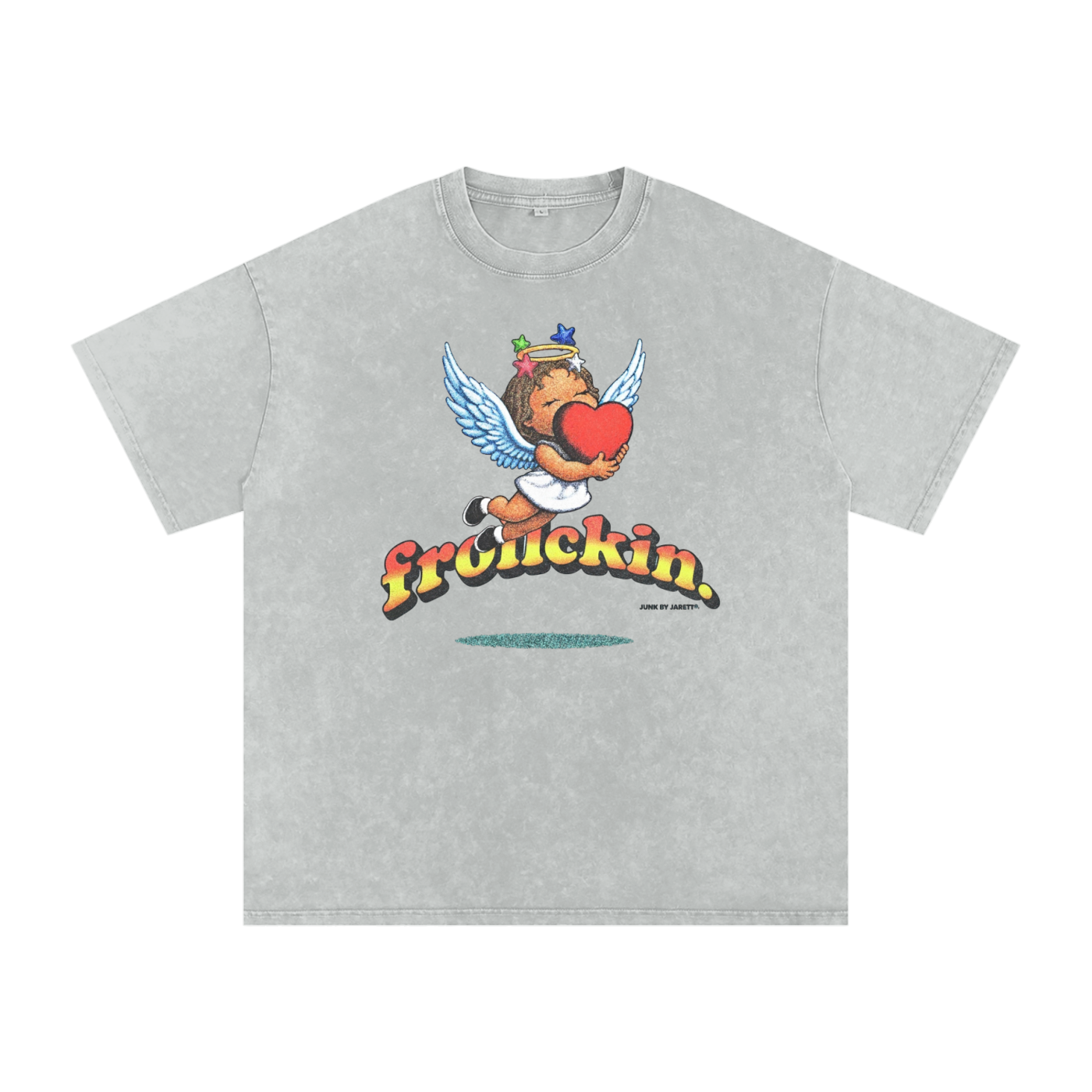 “LOVE & LIGHT”!Snow Washed Oversized Cotton T-Shirt