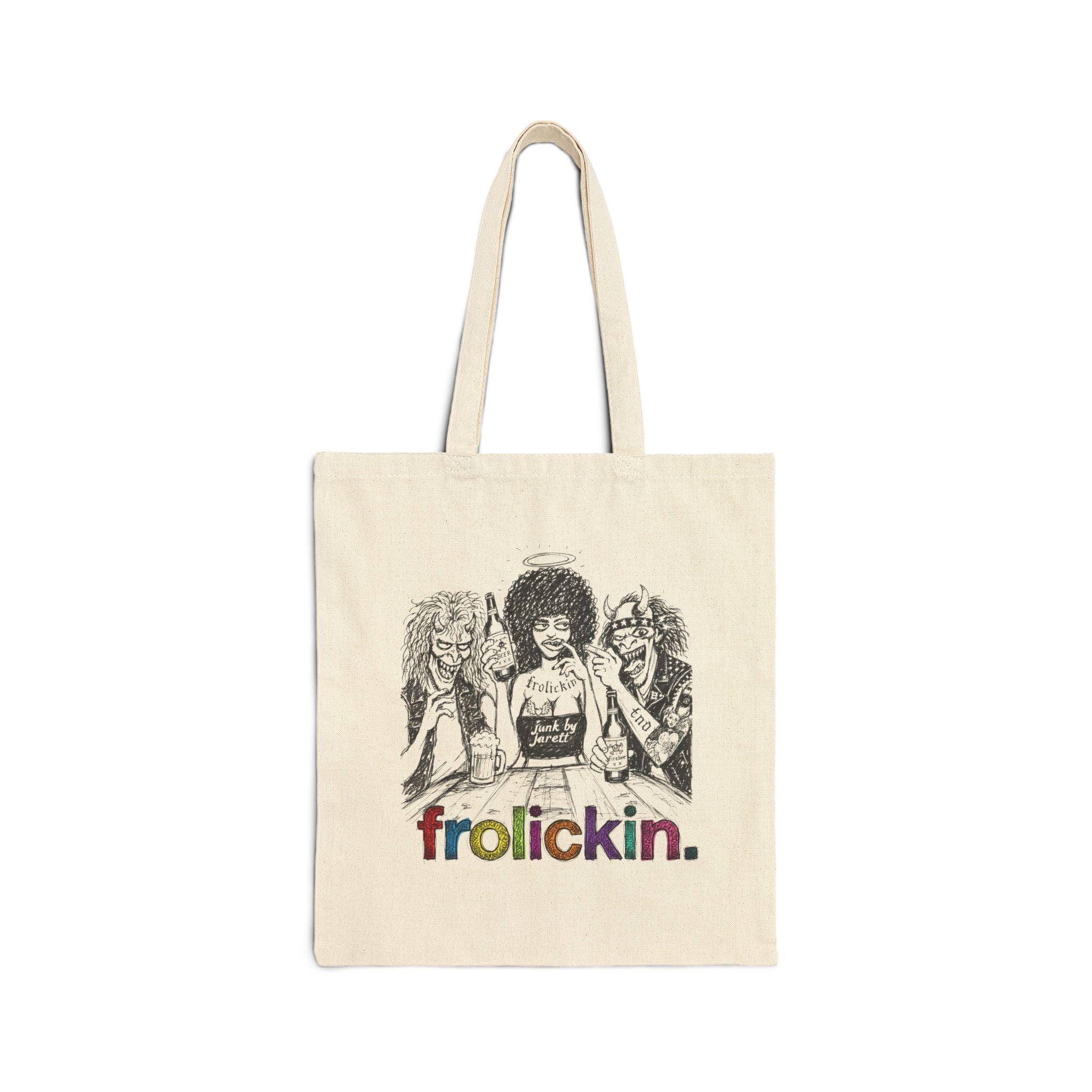 frolickin. tote bag