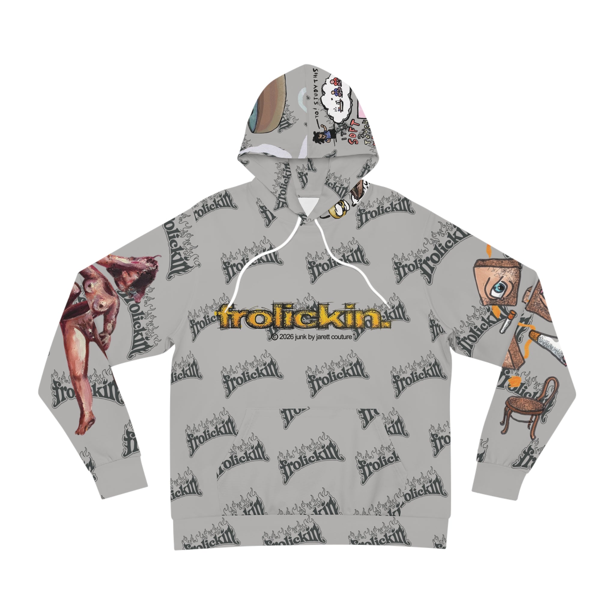 frolickin. cut & sew all over print heavy hoodie