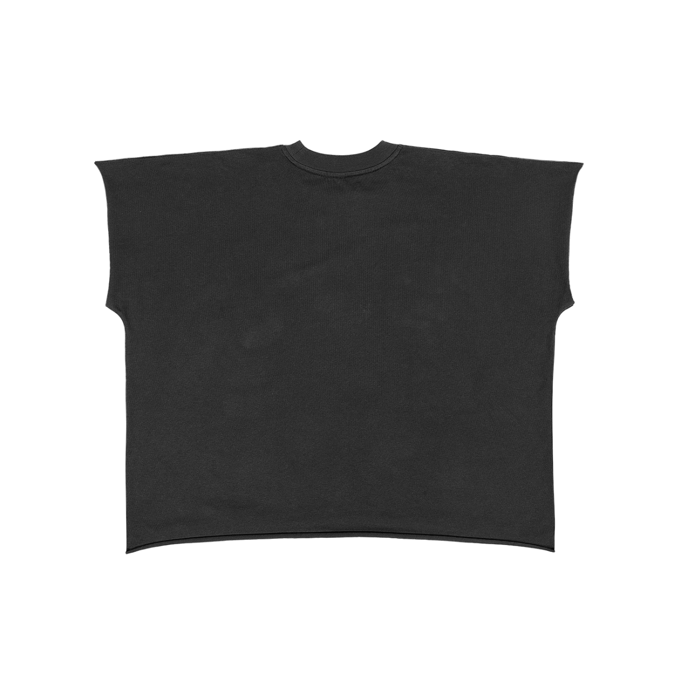 raw edge mid cut off tee