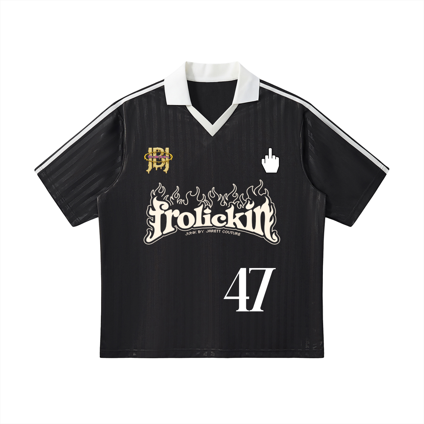 Contrast Collar Striped Soccer Jersey