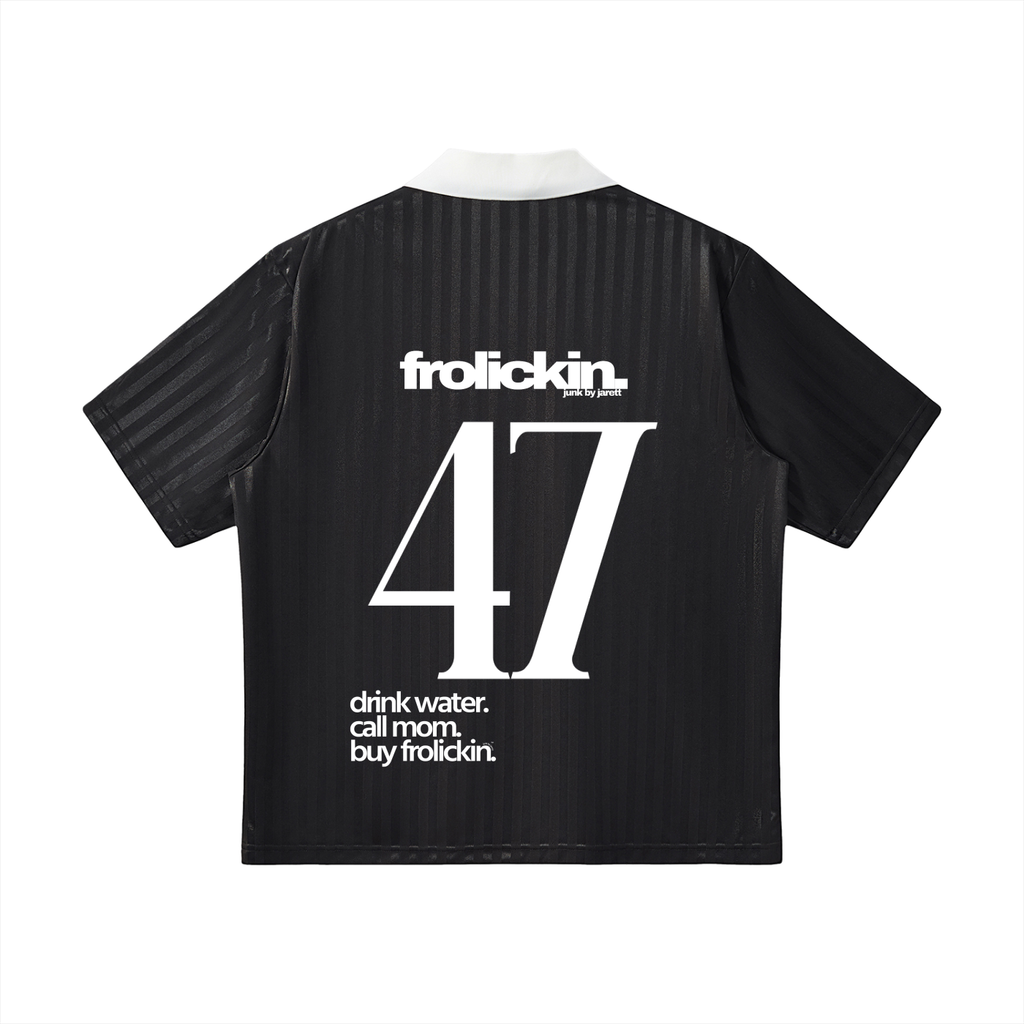 Contrast Collar Striped Soccer Jersey