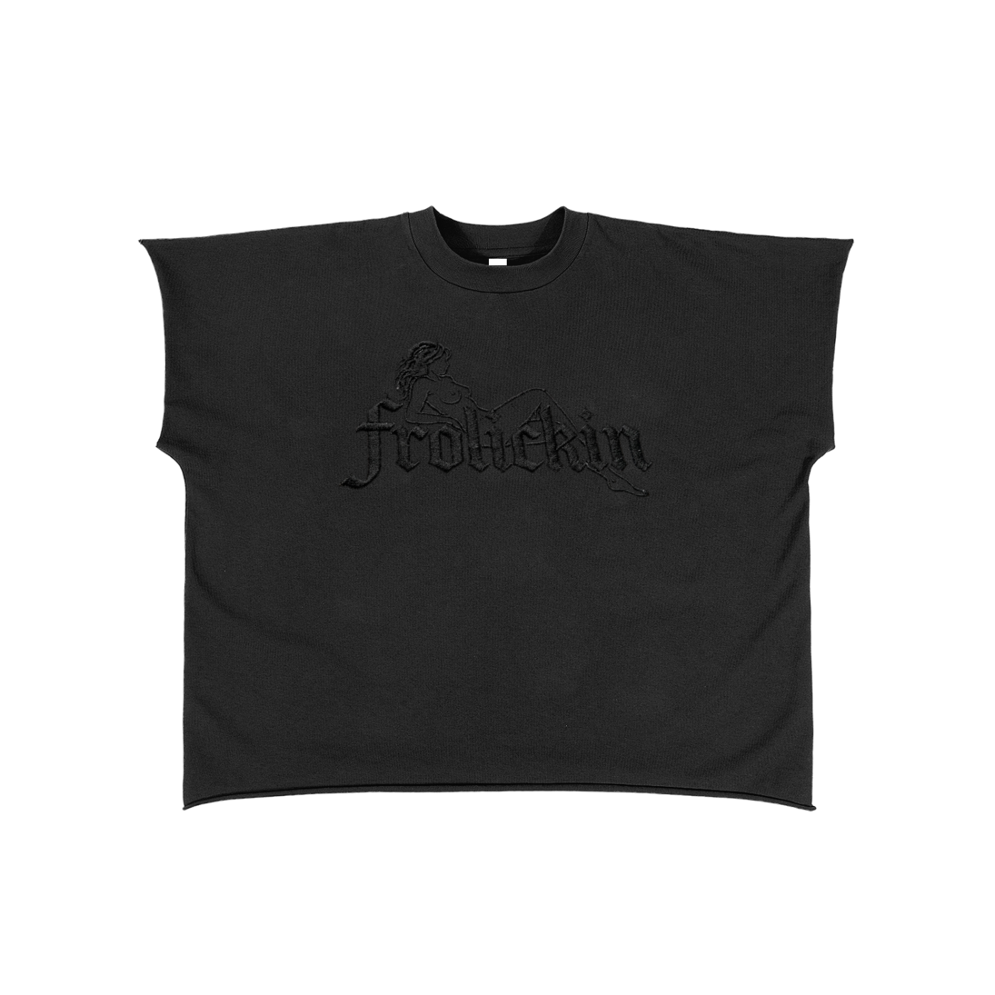 raw edge mid cut off tee