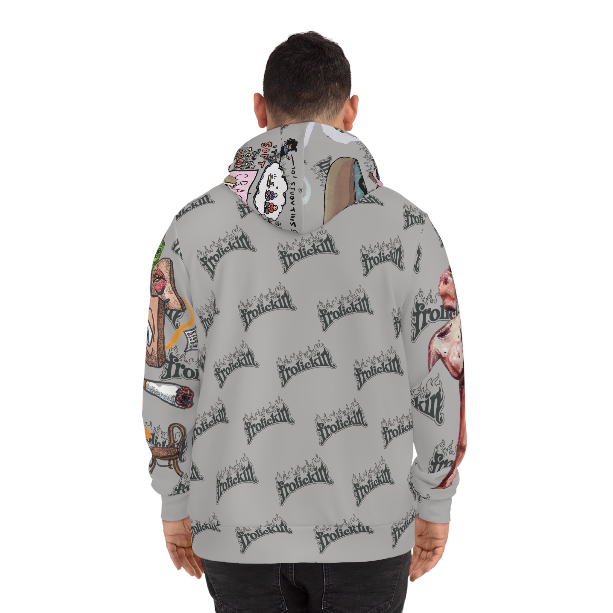frolickin. cut & sew all over print heavy hoodie