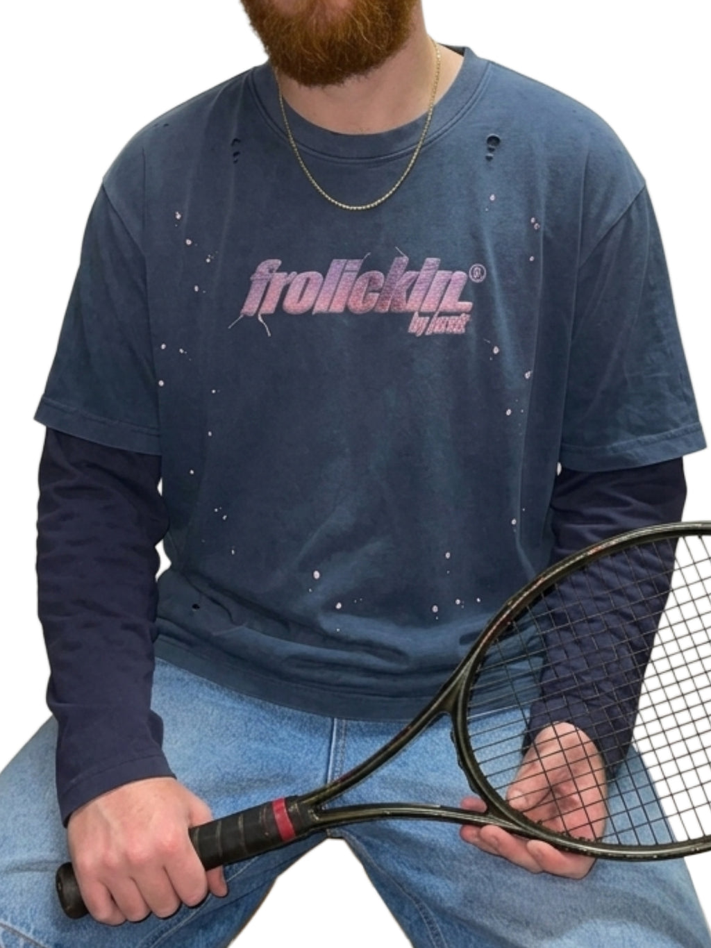 vintage washed layered tee