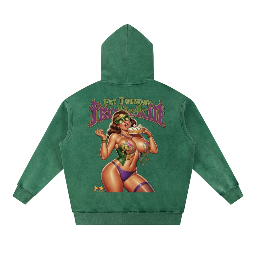 Fat Tuesday frolickin. vol. ii Snow Wash Fleece Oversize Hoodie