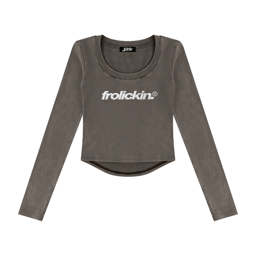 women’s vintage washed slim fit long sleever