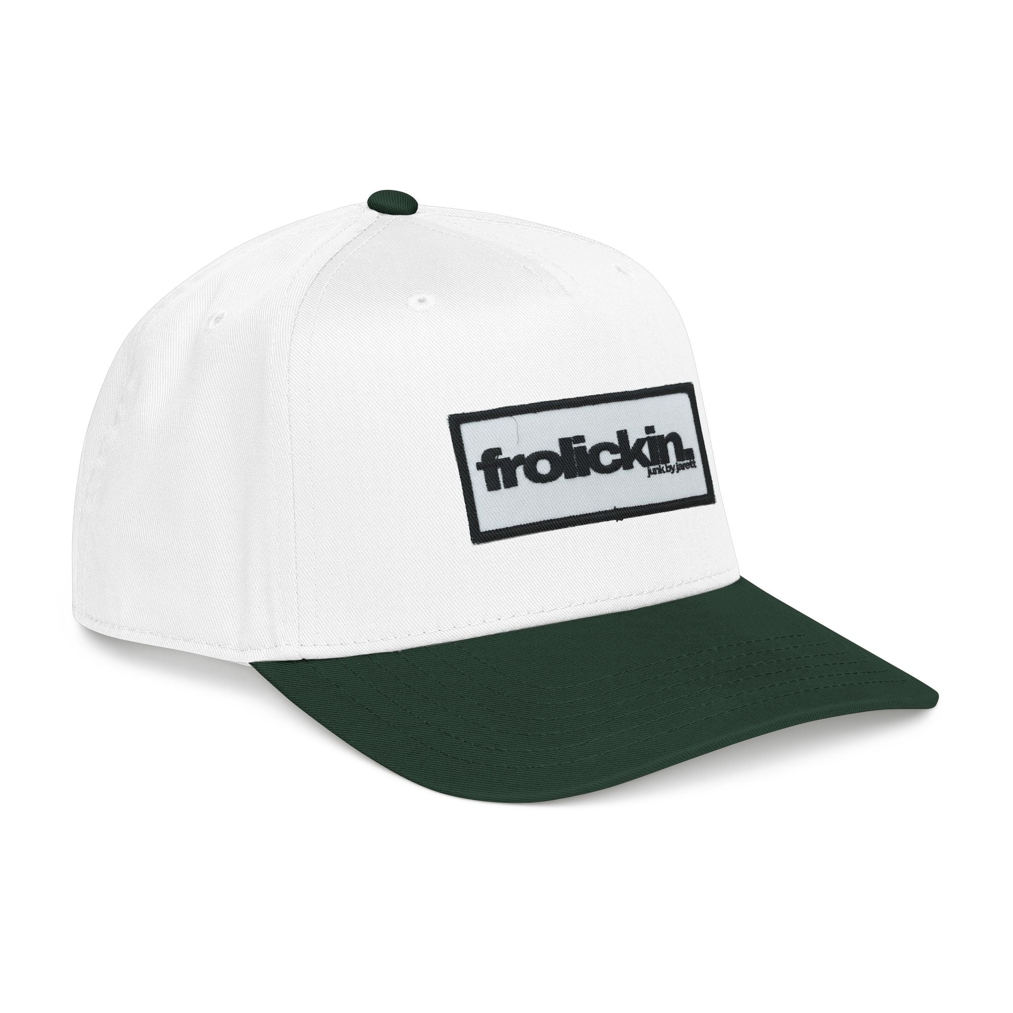 frolickin. DTF printed “embroidery” cap