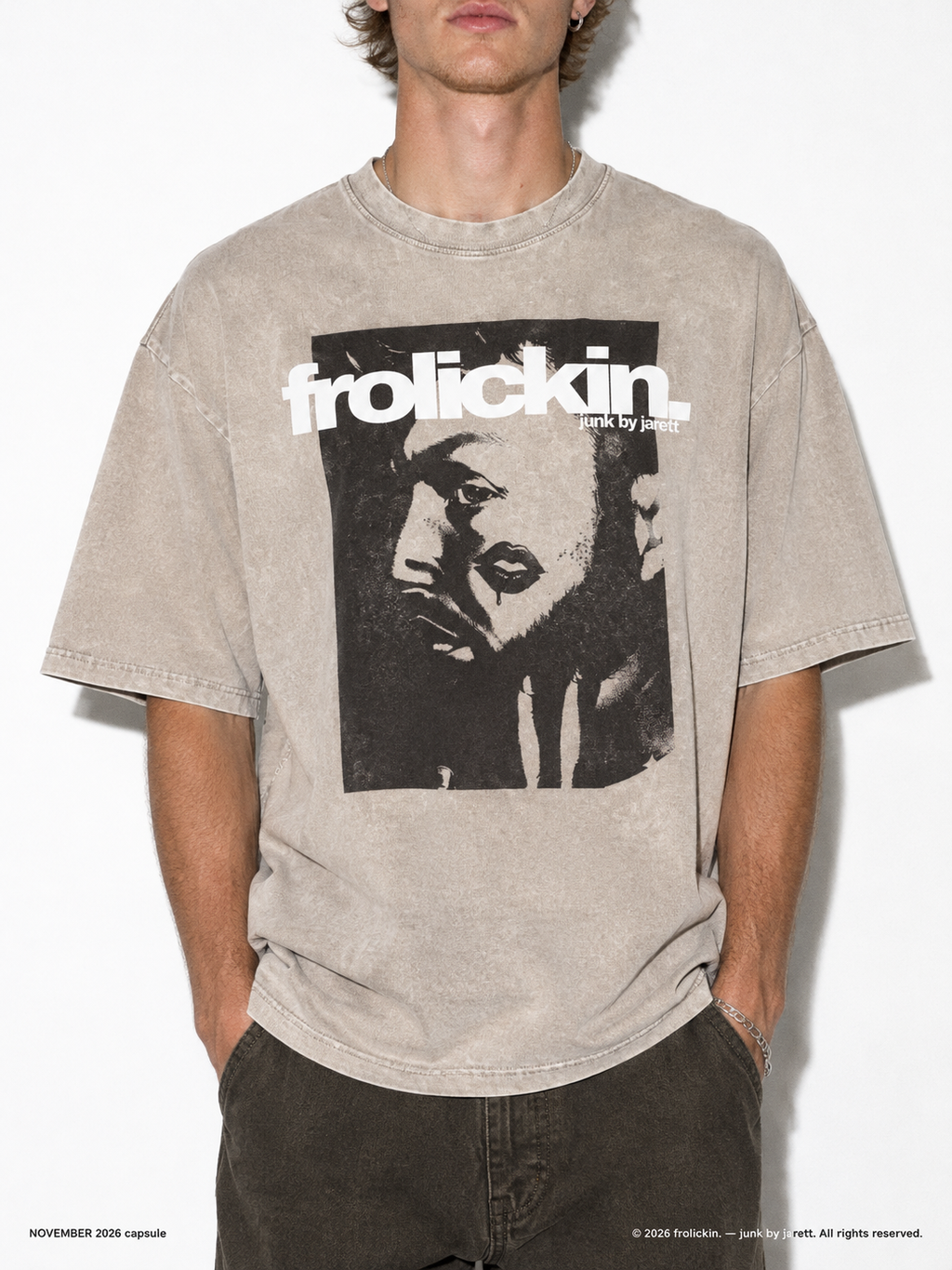 “loverboy” Snow Washed Oversized Cotton T-Shirt