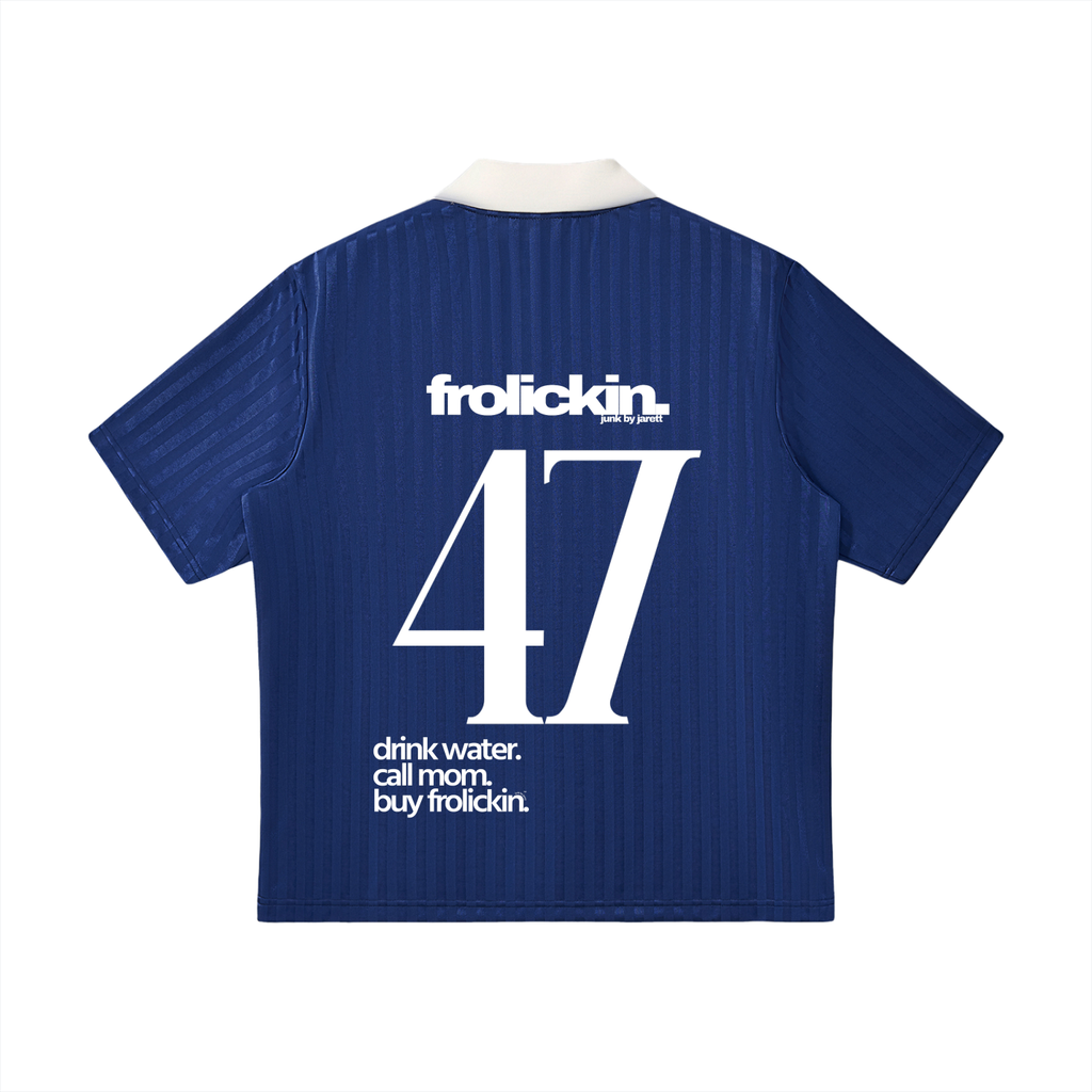 Contrast Collar Striped Soccer Jersey