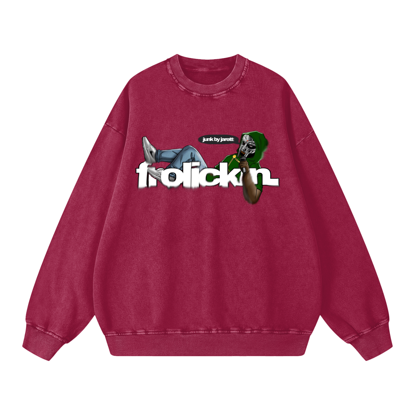 MF DOOM — Snow Washed Oversized Sweatshirt