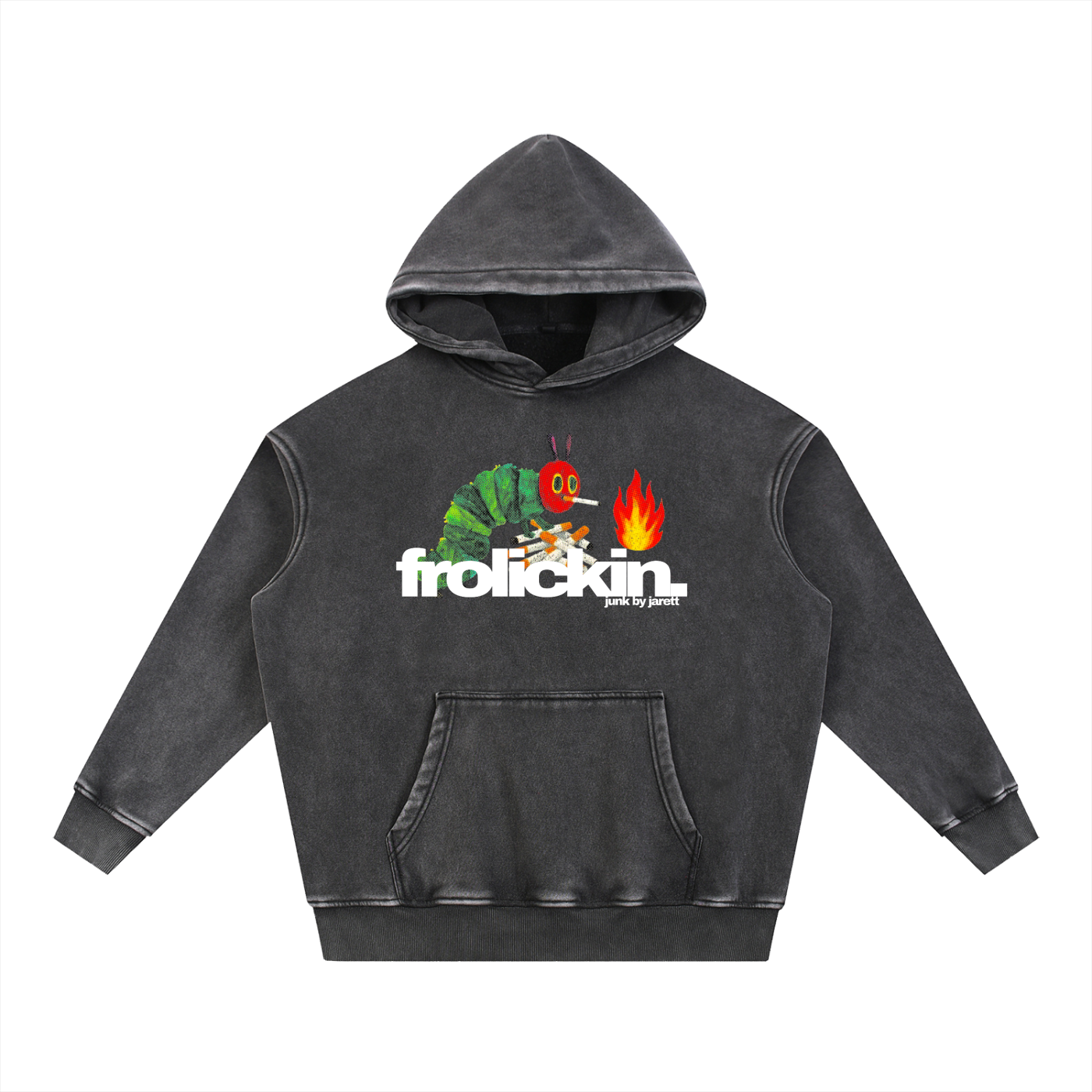 “HUNGRY ASF” Snow Wash Fleece Oversize Hoodie