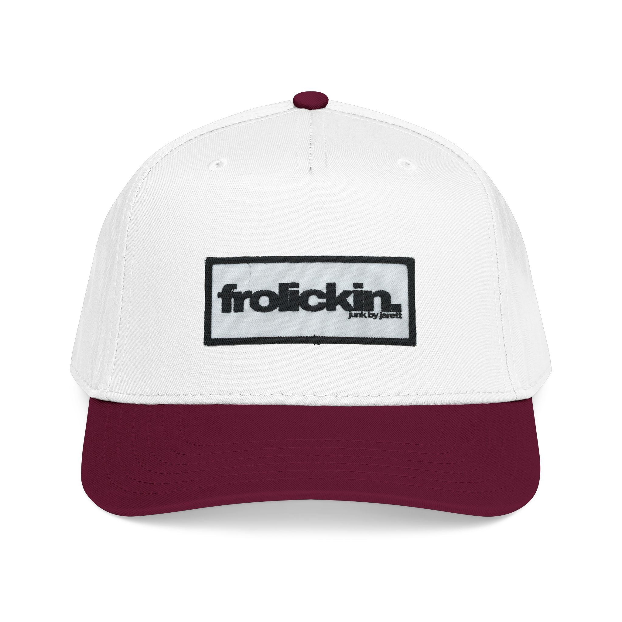 frolickin. DTF printed “embroidery” cap