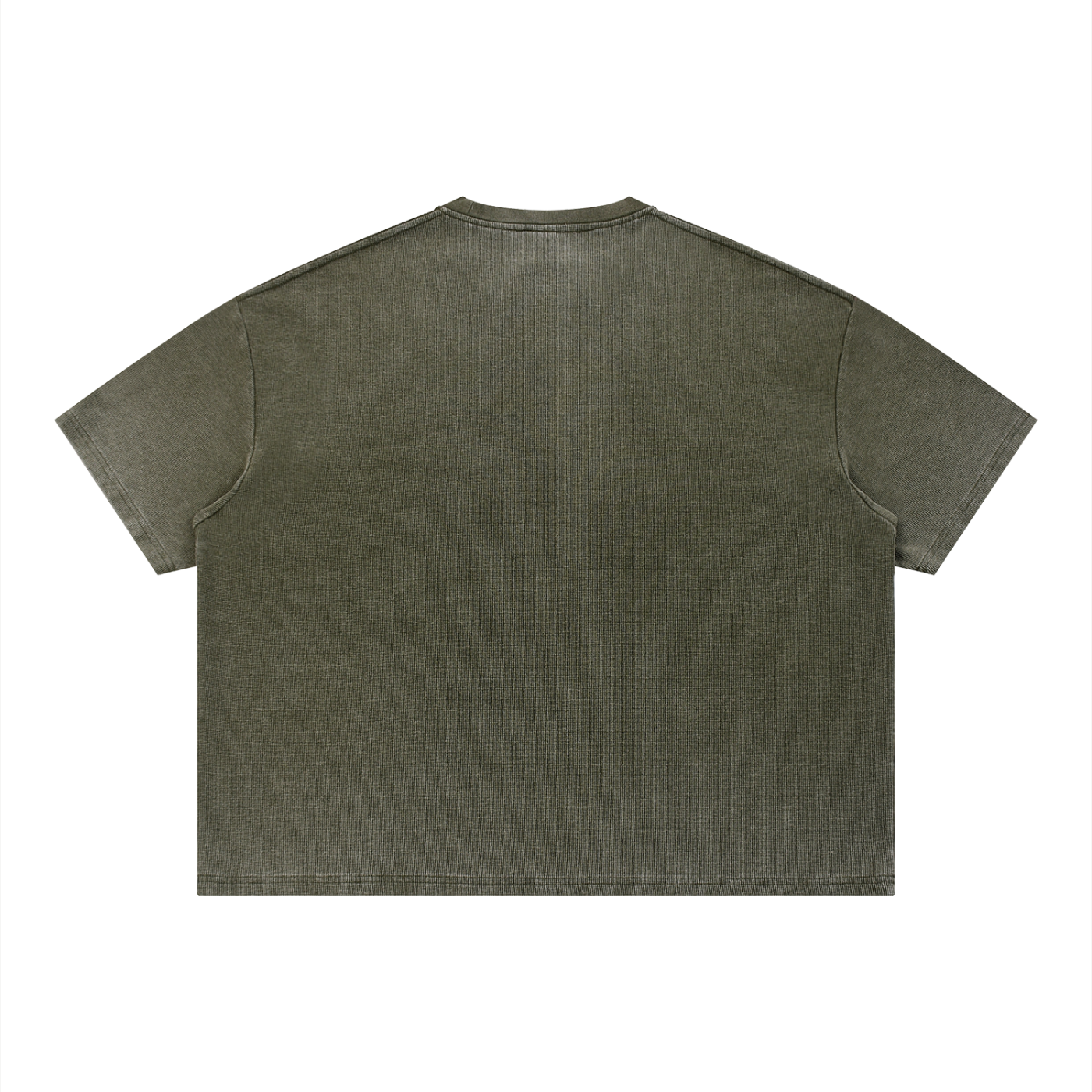 plaid logo’d waffle knit tee