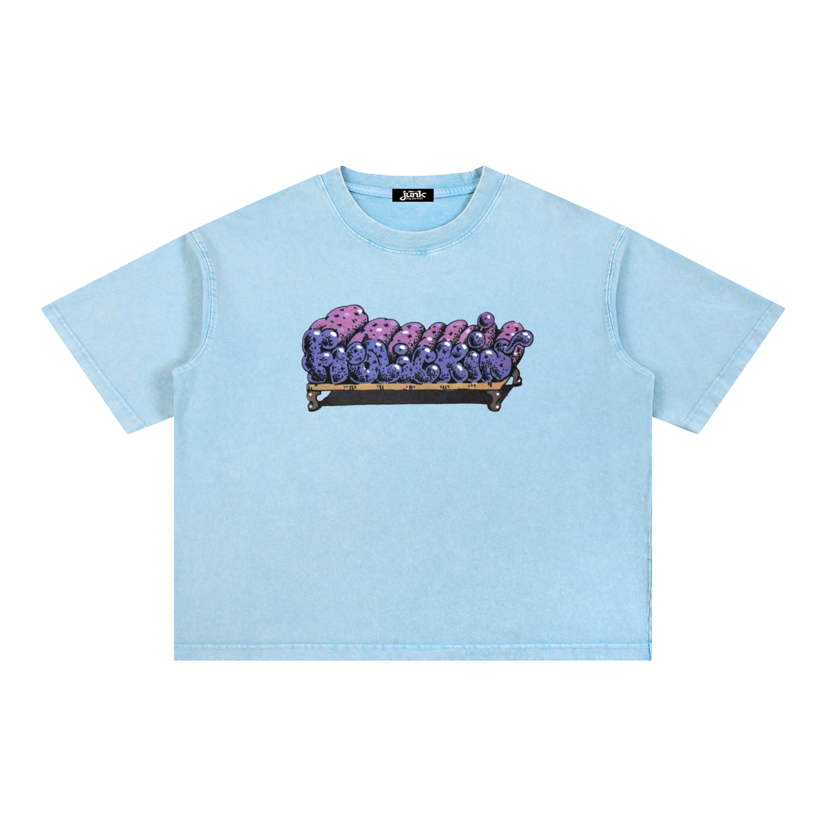 COUCH POTATO Mineral Wash Boxy Cotton T-Shirt