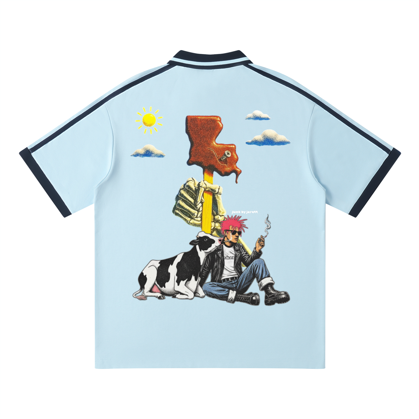 Unisex Contrast Piping Polo Shirt