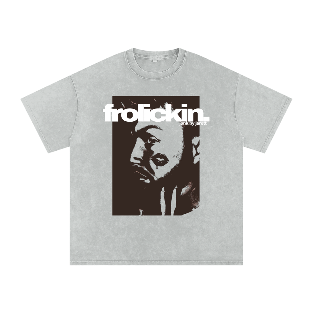“loverboy” Snow Washed Oversized Cotton T-Shirt