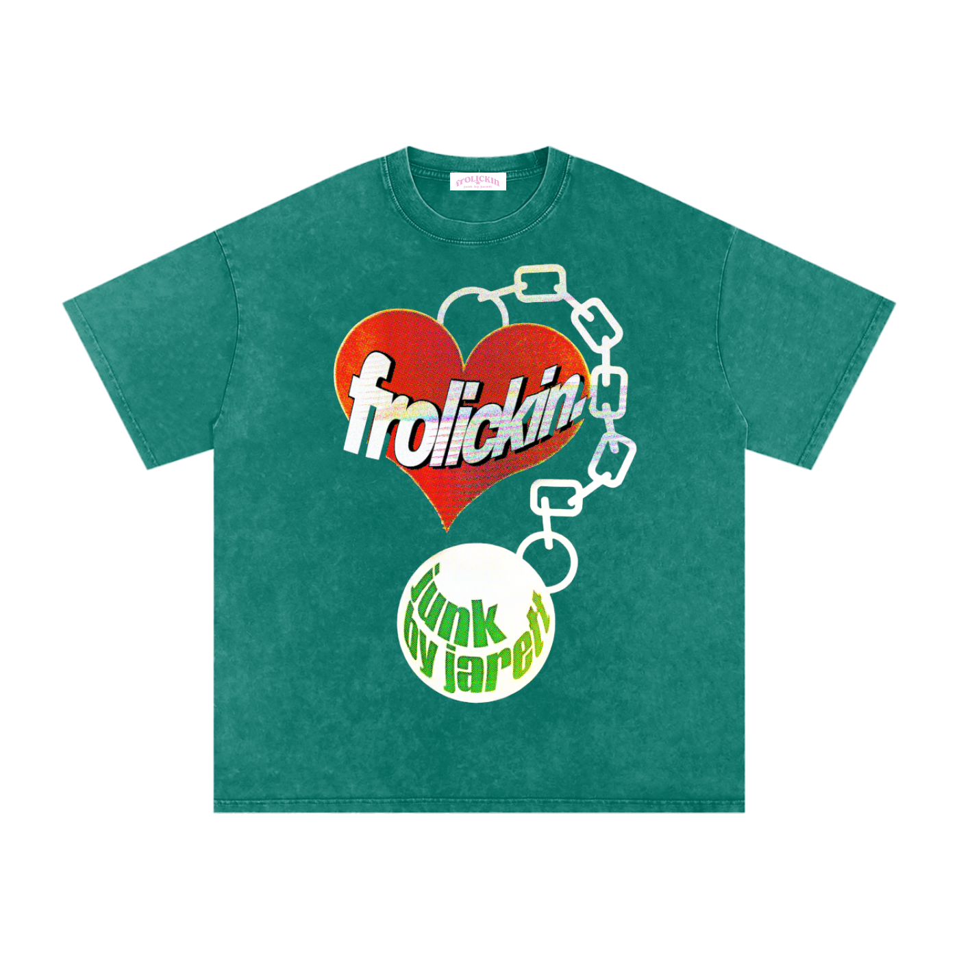 love linked Snow Washed Oversized Cotton T-Shirt